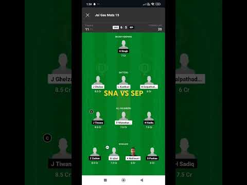 #SNA VS SEP #DREAM TEAM 100%WINING TEAM #SHORTVIDEO
