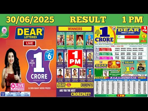 DEAR LOTTERY SAMBAD MORNING 1 PM RESULT TODAY LIVE DRAW ON 30.06.2025 NAGALAND MONDAY