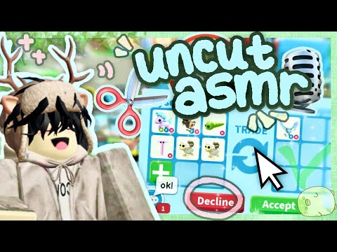 🚫 UNCUT *ASMR* TRADING in ADOPT ME! (so many exotics :: 🎙️💞) !!