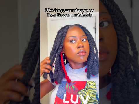 #grwm #makeuptutorialforblackwomen #makeup #newhairstyle #invisiblelocs #protectivestyles #shorts