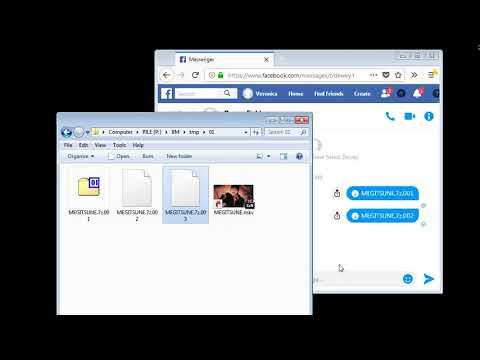 Send Large File to Facebook Messenger (by Splitting, using 7-zip)