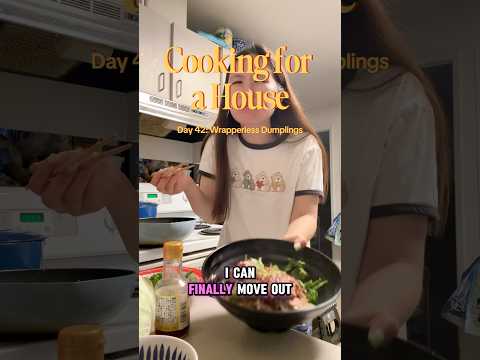 Day 42: "A QUICK DUMP" Wrapperless cabbage dumpling filling | COOKING FOR A HOUSE #cookingathome