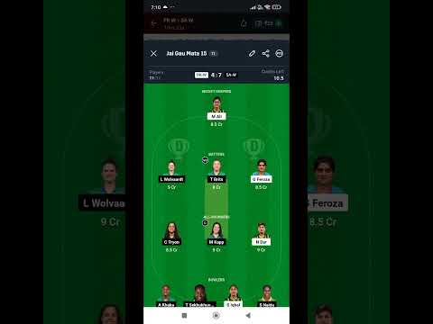 PK-W VS SA-W DREAM11 | PK-W VS SA-W T20 #shortvideo #trending