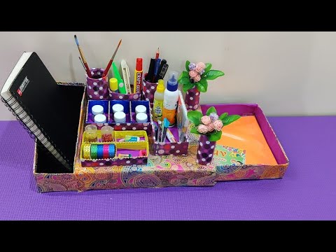 DIY : How to Make Stationery Organizer From Card Board | Cardboard Organizer