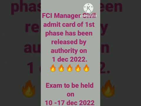 FCI Manager 2022 Admit Card | Civil Job Update | Freshers Job Civil | SSC JE 2022 | GATE 2023