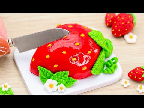 Cutest Realistic Miniature Strawberry Cake Decorating | Best Fresh Mini Fondant Fruit Cake Recipe