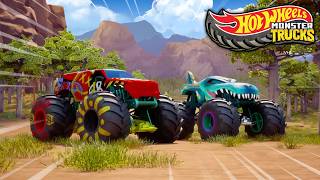 INTENSE AND EPIC Hot Wheels Monster Trucks Battle at Mayhem Mountain! 2 HOURS