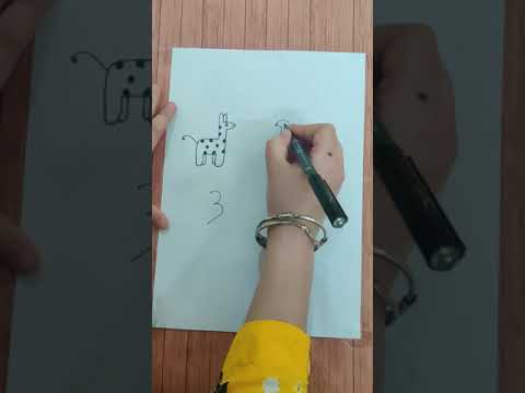 Easy Animal Drawing 😍 with numbers❤️#numbers #drawing #shorts #youtubeshorts #shortvideo