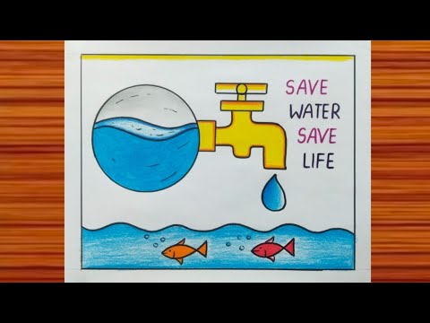 World Water Day Drawing / Save Water Save Life Drawing / Easy Water Day Drawing / Step by Step