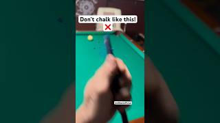 How to chalk cue tip properly when playing pool table #chalk  #chalkasmr #pooltable #eightball