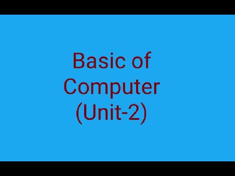 Input Device of Computer (Unit-2)