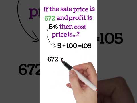Find Cost Price from Selling Price & Profit% #ProfitAndLoss #CostPrice #SellingPrice#maths