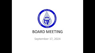 Board of Director's Meeting - September 17, 2024