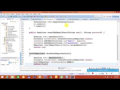 Hibernate-part-6(User Registration list from database table on JSP page) By SN Tech (Taushif)