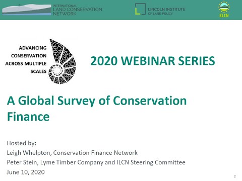 ILCN/ELCN Webinar: A Global Survey of Conservation Finance