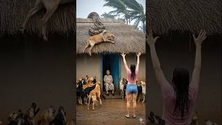 "Brave Dogs Save Goat from Giant Python 🐍🐕 | Village Rain Story 🌧️🔥" #shorts #giantpython #dog