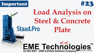 Tutorial for Load Analysis on Steel and Concrete Plates | Staad Pro