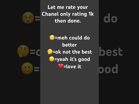 Let me rate your channel! #channel #shorts #youtubeshorts #lol #rate #funny #yay #1000subscriber