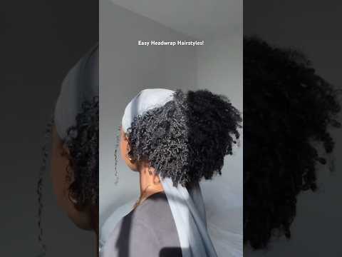 Quick, Easy & Cute Headwrap Hairstyle! #naturalhairgoals #curlyhair #headwraptutorial #headwrap