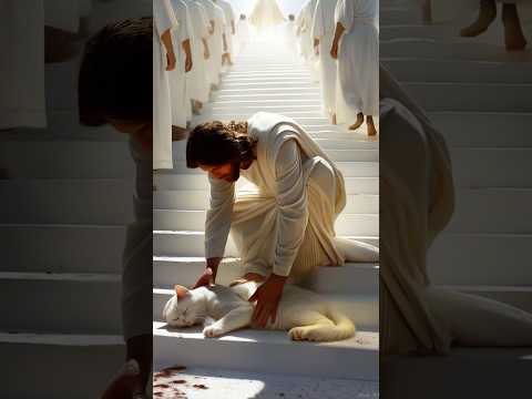 poor cat was taken to heaven by jesus🙏🙏🙏#jesus #jesuschrist #cat #god #amen #shorts #edit