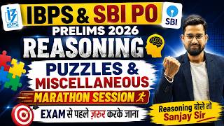 🔥IBPS & SBI PO Pre 2026 | Puzzles & Miscellaneous Marathon | Most Expected Questions | By Sanjay Sir