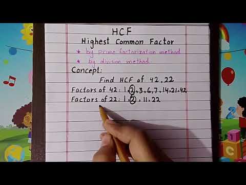 What is HCF| find HCF of 42 and 22|HCF by prime factorization method|HCF by division method