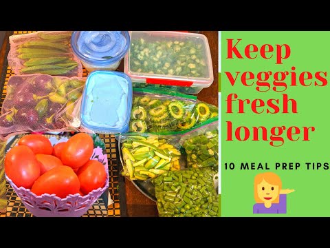 10 Tips to keep vegetables fresh longer | Meal Prep ideas | How to store vegetables  in lockdown
