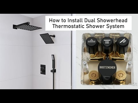 How to Installation Bostingner Dual Showerhead Thermostatic Shower System
