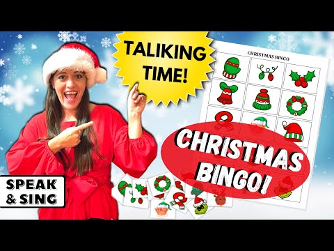 🎅 KIDS CHRISTMAS BINGO GAME ⭐FREE!!⭐ | Talking Time: Baby-Toddler Speech Development | Speak & Sing