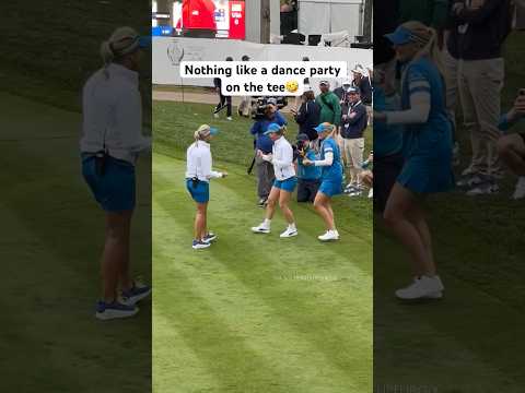 A round with a dance party is always a good thing 🪩⛳️ #golf #sports #golfing (via solheimcupeuro/X)