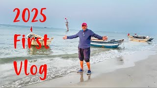 2025 First Vlog | We Went to the beach to celebrate 20025 first sunrise #pakistaniinchina  #北海