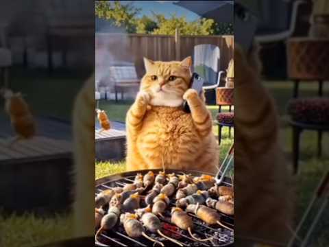😍ratVScats🥰#ai#cats#cutecats#funnyvideo#catsai#bbq#ratsandcats#shorts#1milion
