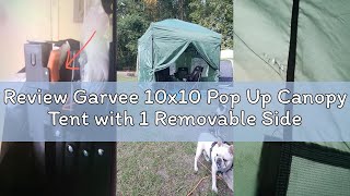 Review Garvee 10x10 Pop Up Canopy Tent with 1 Removable Sidewall, Heavy Duty Commercial Instant Shel