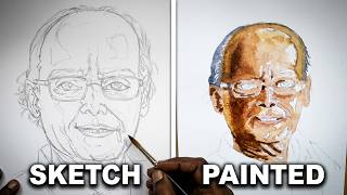 WATERCOLOR PORTRAIT PAINTING/GOUACHE PAINTING TUTORIAL/PORTRAIT PAINTING DEMO/WATERCOLOR DEMO