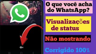 Problema de não exibição de visualizações de status do WhatsApp ll