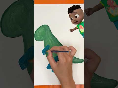 Easy Acrylic Dinosaur Painting🎨! CoComelon Crafts! #shorts #cocomelon