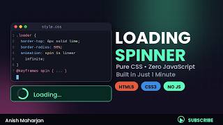 "CSS Loading Spinner in 1 Minute — 100% Pure CSS, No JavaScript!"