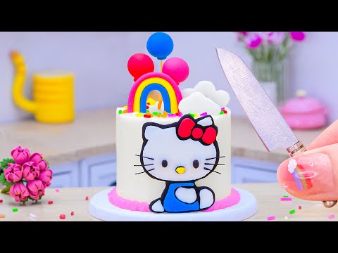 Amazing Sweet Miniature Hello Kitty Cake | So Tasty Miniature Buttercream Cake Recipe by Mini Tasty