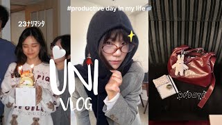 SUB) 24hr UNI VLOG🇯🇵6AM morning, last semester, very realistic & productive days in my life📂🐰