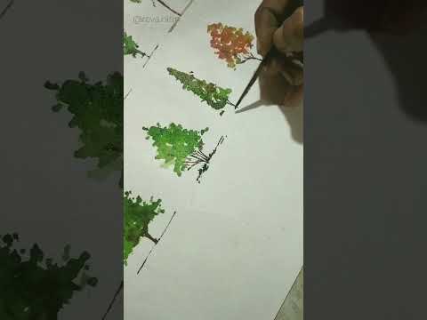 Watch till the end! #landscape #tree#watercolour#shorts