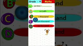 [Maths Quiz with answer] 100 tens is equal to [Grade 4] #shorts #mathsquiz #Olympiad #Kidsquiz #GK