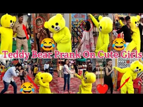 Teddy bear prank on cute girls🤣🤣 | Teddy bear bakchodi  | @LukhaTeddy #siddhu_status_video_2.0