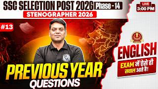 SSC Selection Post & Stenographer English Classes 2026 | Previous Year Questions - 13 | By Vivek Sir
