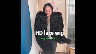 He lace wig wow so beautiful and top quality no shed no tangle curly wig