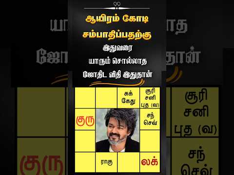 பணக்காரர்களுக்கு இந்த அமைப்பு ஜாதகத்தில் இருக்கும் #shorts #karma #millionaire #trendingshorts vijay