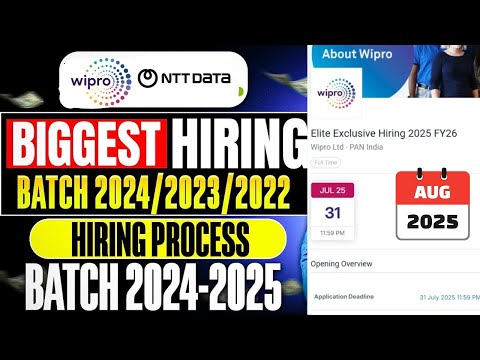 🔥Wipro Biggest Hiring | NTT Data Hiring | Off-Campus Drive 2025, 2024, 2023, 2022-2020