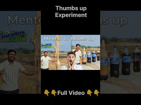 Thumbs up vs mentos And baking soda     #experiment #shorts #mentos #thumbsup