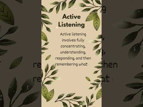 Effective Communication: Active Listening #personalgrowth #communication  #个人成长