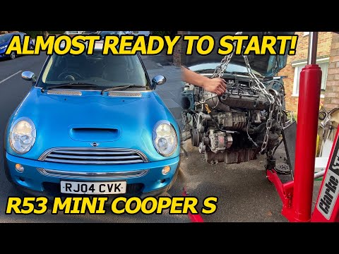 R53 MINI Engine Goes Back In! (PROJECT BLUE SHOE BOX EP7)