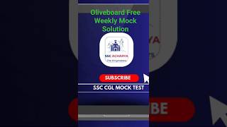 Announcement Oliveboard Weekly Free Mock Solution   SSC CGL 2024 #shorts